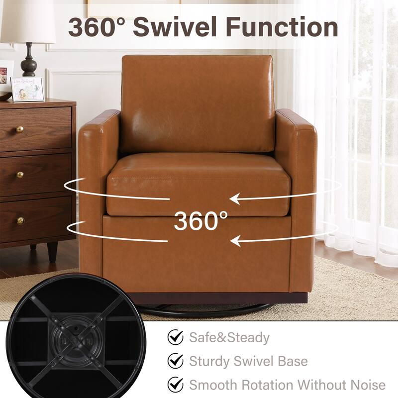 Modern Upholstered Swivel Accent Arm Chair