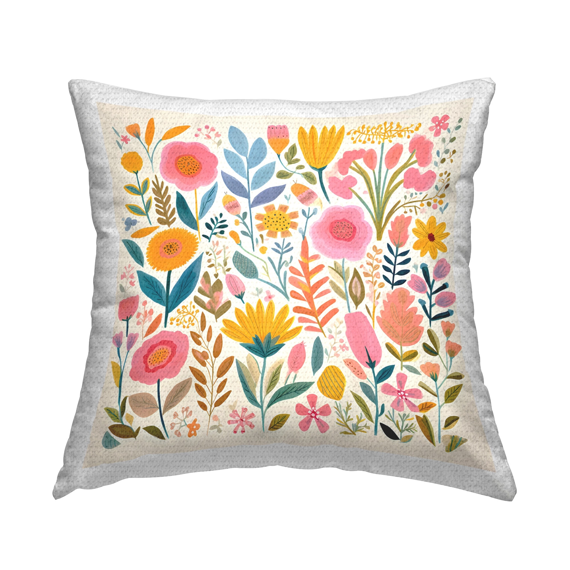 Stupell Cottage Florals Pattern Printed Outdoor Throw Pillow Design by Petal Prints Design