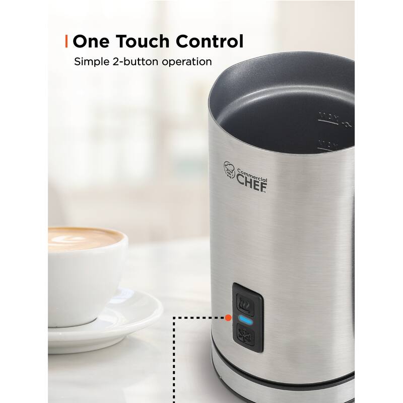 Commercial Chef Milk Frother,Electric Milk Steamer Stainless Steel