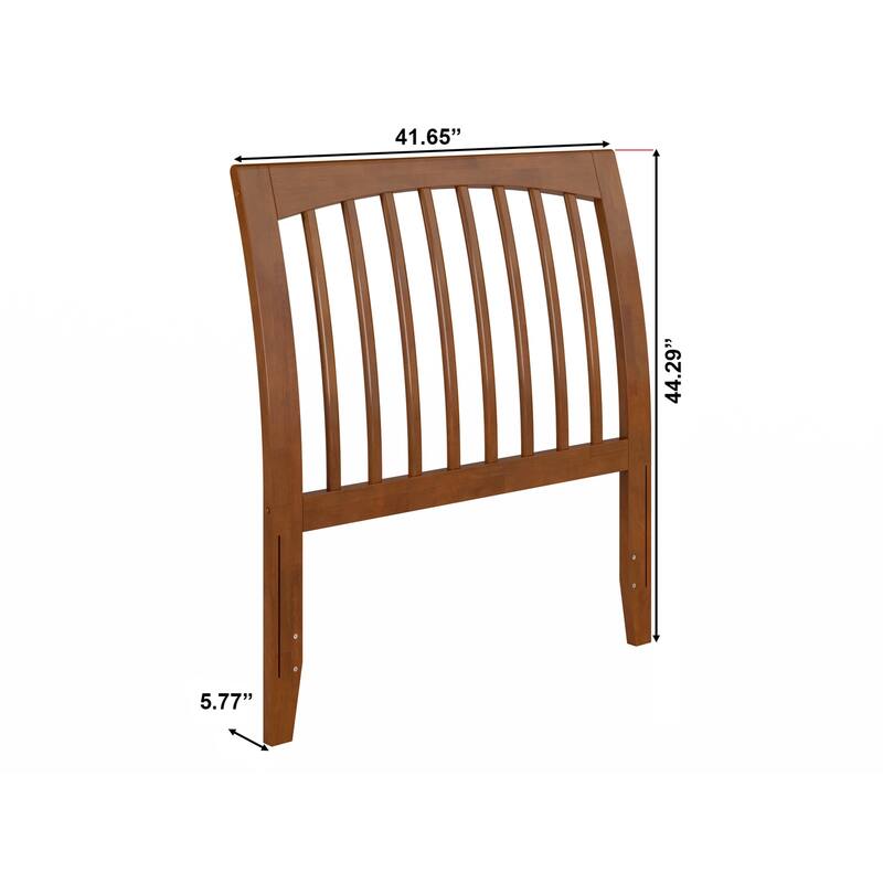Solid Wood Headboard Sleigh Design - Twin Size Bed Frame Headboard Walnut Finish