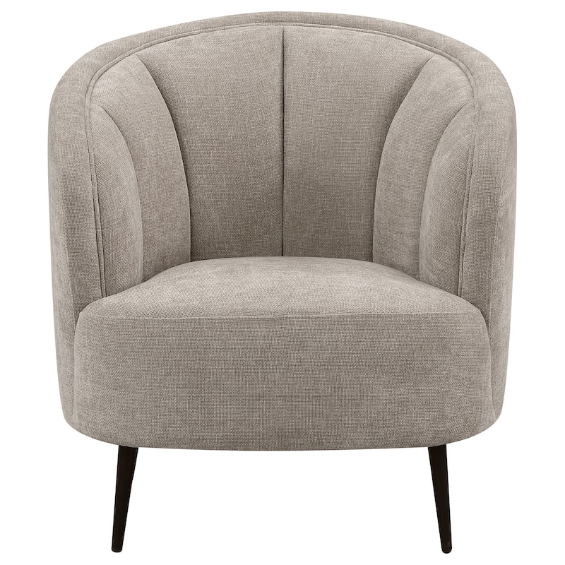 Ellorie Upholstered Channel Back Curved Chair Beige