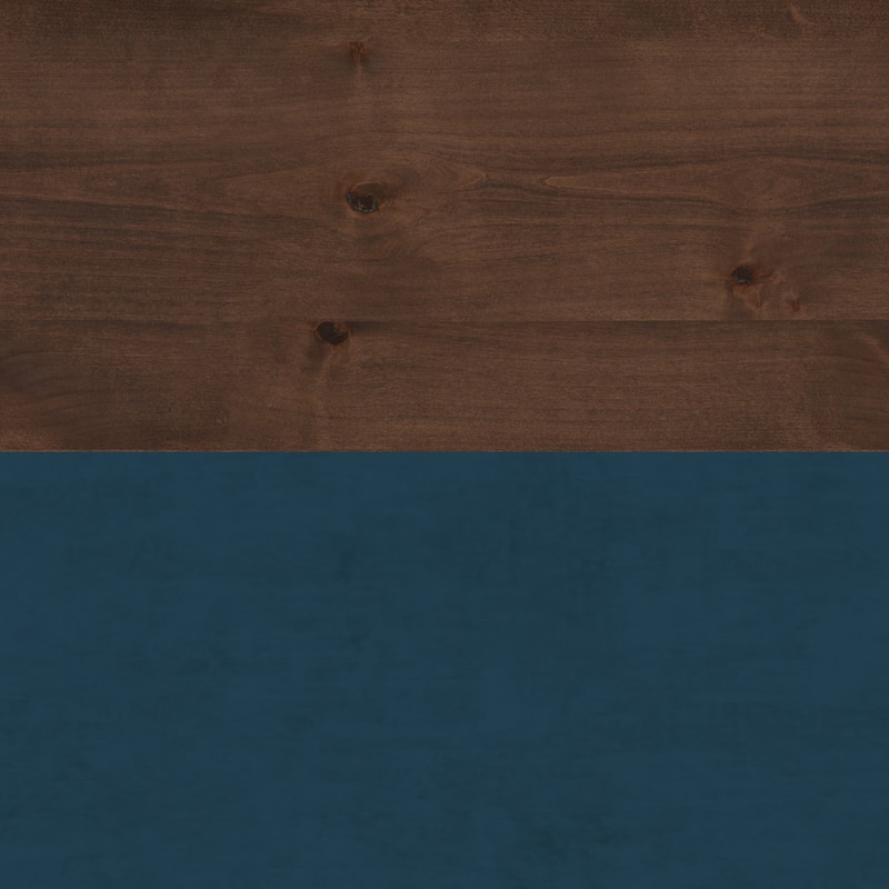 Bridgevine Home Nantucket 24 inch Side Table, No Assembly Required, Blue Denim and Whiskey Finish