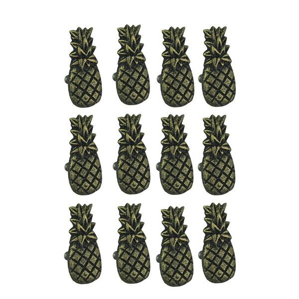 Shop Set Of 12 Distressed Antique Brass Finish Cast Iron Pineapple