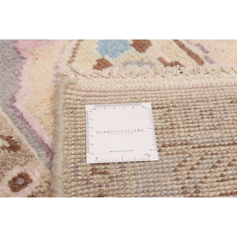 ECARPETGALLERY Hand-knotted Modern Oushak Grey Wool Rug - 2'5 x 7'9