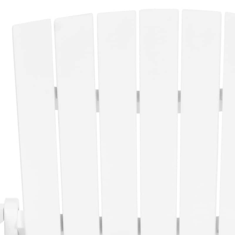 SAFAVIEH Outdoor Living Mopani Adirondack White Acacia Wood Chair - 33.5" W x 37.4" D x 32.7" H