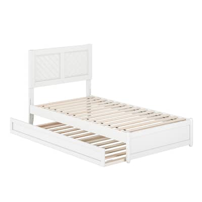 Clayton Platform Bed with Panel Footboard and Twin Trundle