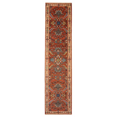 ECARPETGALLERY Hand-knotted Serapi Heritage Red Wool Rug - 2'5 x 11'1