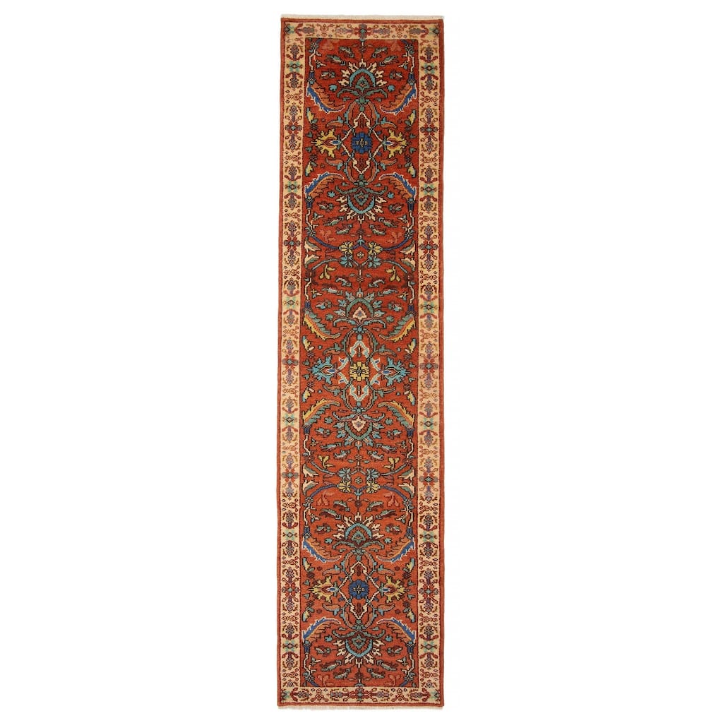 ECARPETGALLERY Hand-knotted Serapi Heritage Red Wool Rug - 2'5 x 11'1