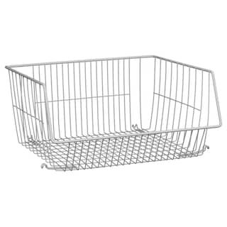 ClosetMaid White Steel Stack or Mount Wire Storage Basket
