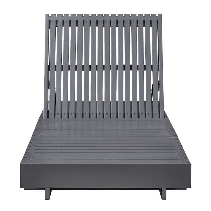 Christopher Knight Home - Kim Lounge Chaise Modern Outdoor Wooden Set with Triple-Fold Lounge Cushion