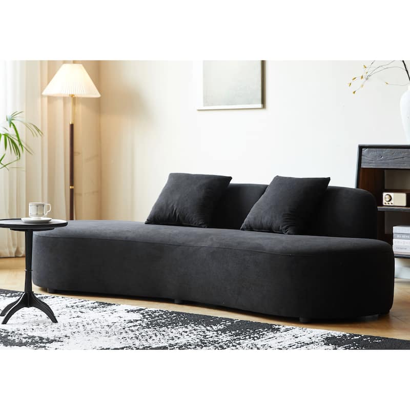 90.2'' Elegant Half Moon Design Curved Luxury 4-Seat Sofa with High-Density Foam Filled