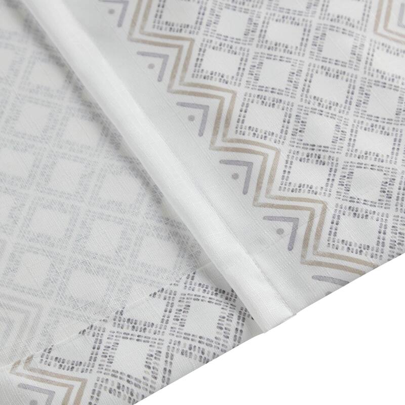 Poly Printed Curtain Panel with Tufted Stripe