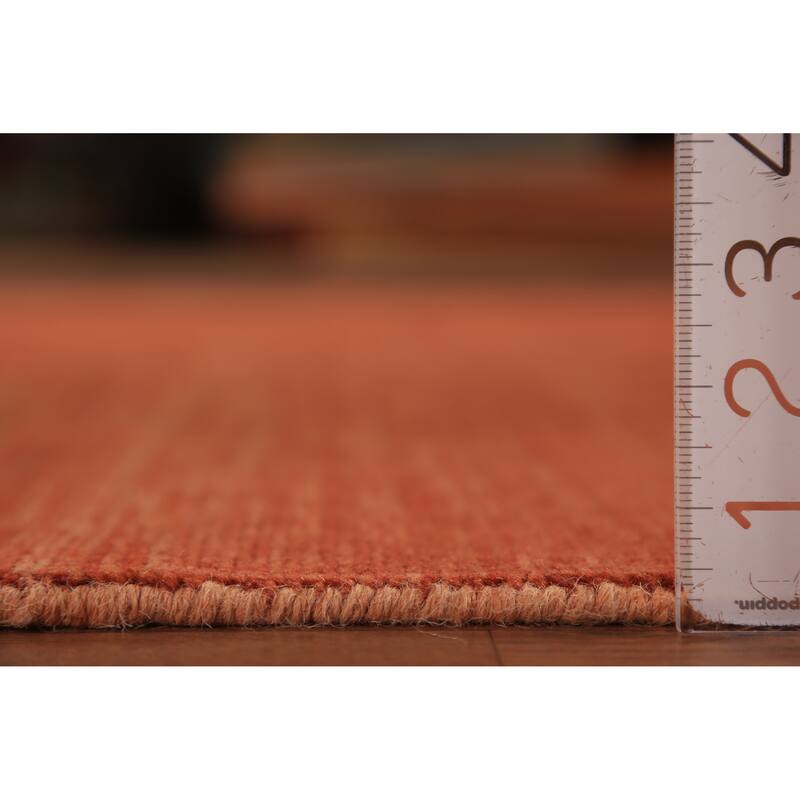 Striped Orange Gabbeh Modern Rug Handmade Wool Carpet - 4'9" x 6'6"