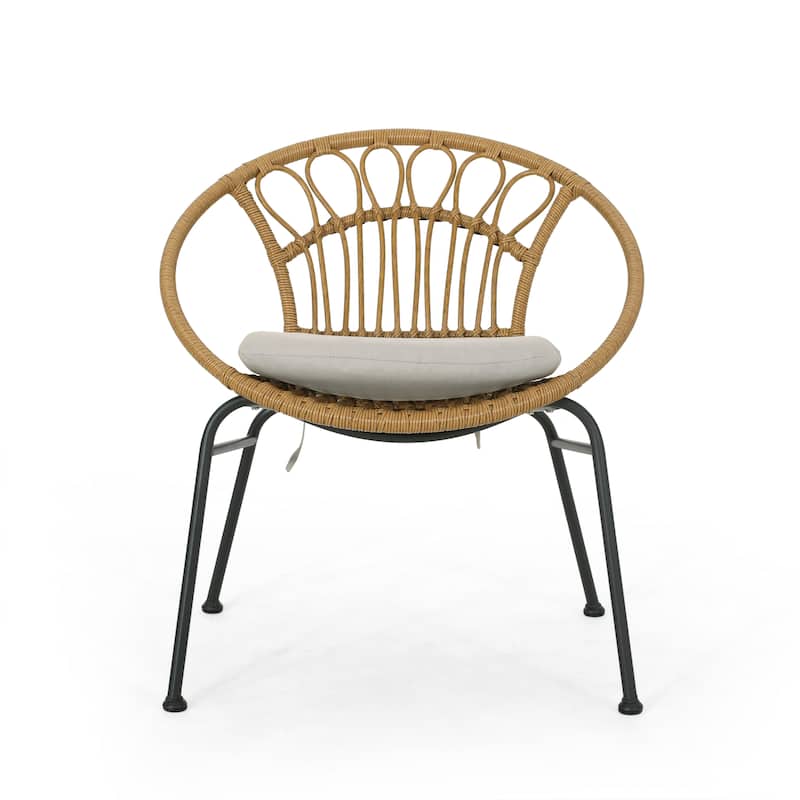 Banya Outdoor Faux Wicker Chairs (Set of 2) by Christopher Knight Home
