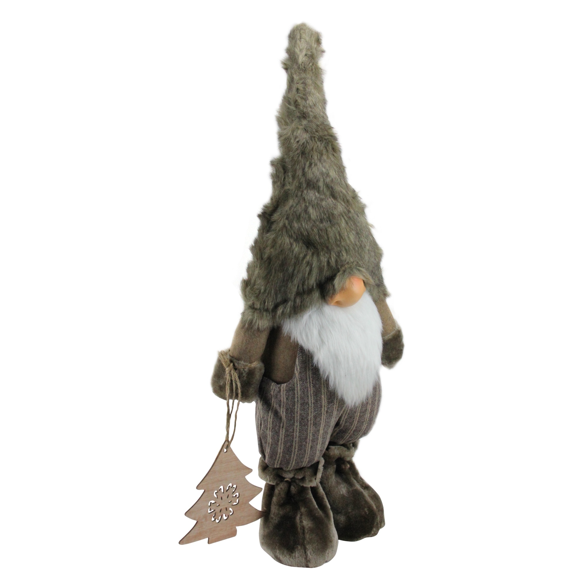 33 Large Woodland Gnome With Striped Pants Holding Christmas Tree N A Overstock 22578597