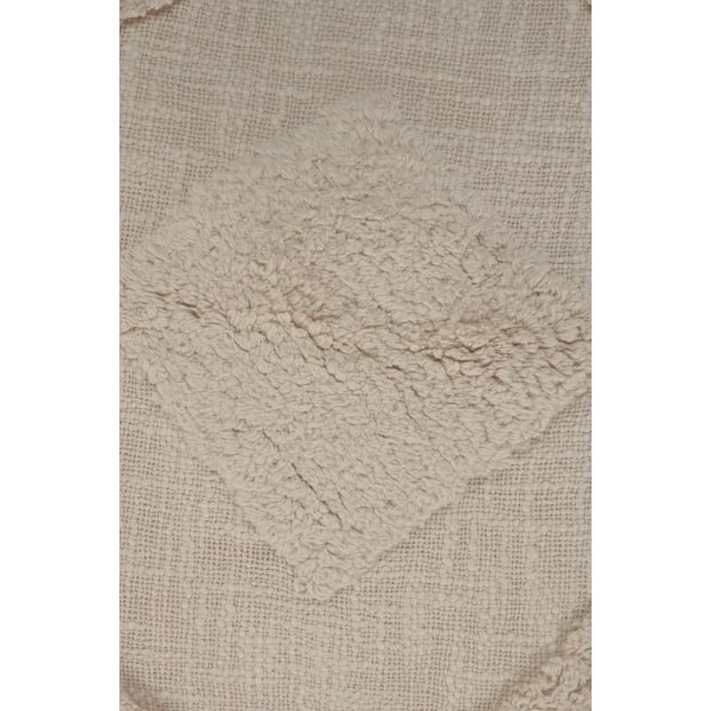 Sevita Solid Decorative Double Diamond Cotton Throw Pillow
