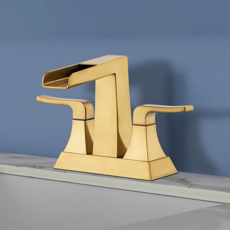 Topcraft Two Handle Waterfall Bathroom Faucet with Pop-Up Drainer