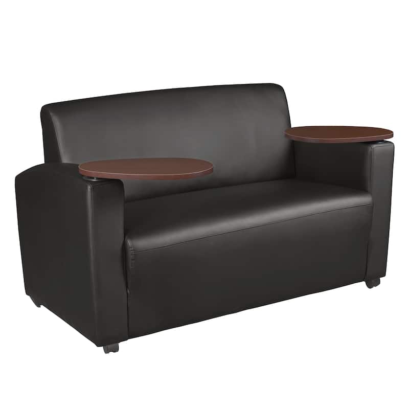 Supernova Tablet Arm Loveseat- Black/Java
