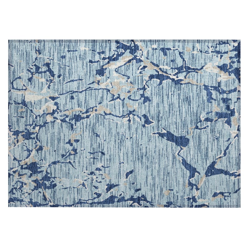 Machine Washable Indoor/ Outdoor Abstract Camo Chantille Rug