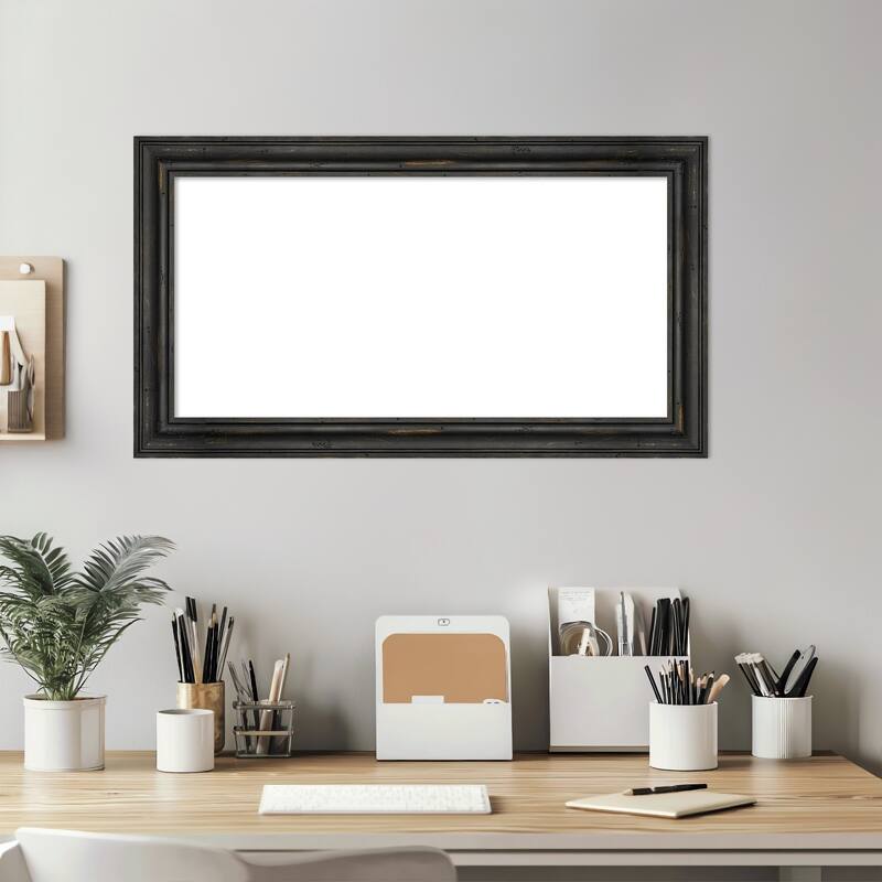 Amanti Art Rustic Pine Black Narrow Framed Dry Erase Magnetic Board
