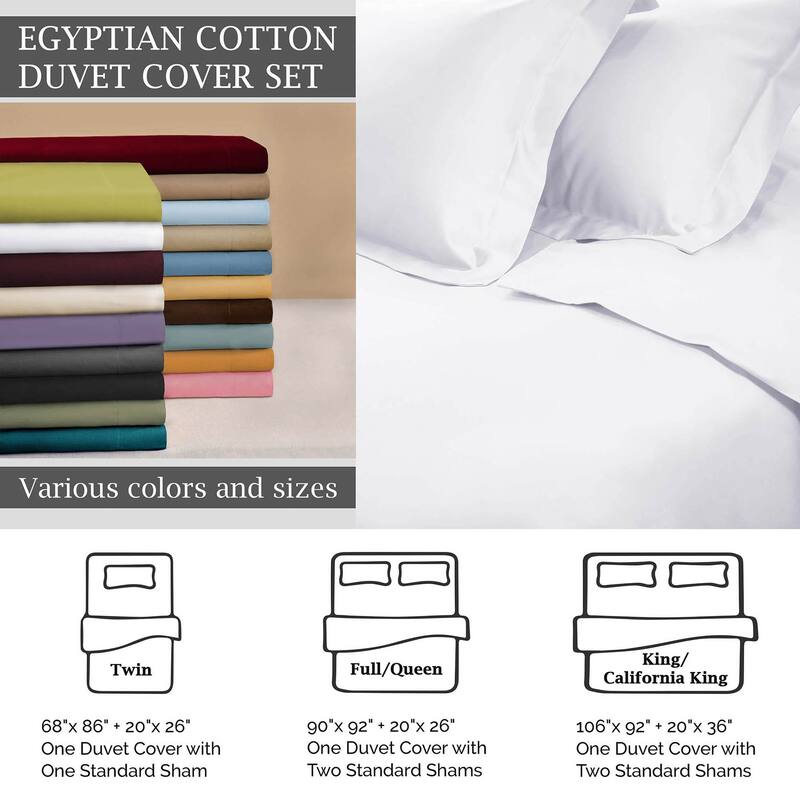 Superior Egyptian Cotton 650 Thread Count Solid Duvet Cover Set