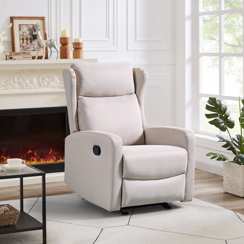 Rocking Recliner Chair for Living Room, Adjustable Modern Recliner Chair, Recliner Sofa with Lumbar Support - Light Gray
