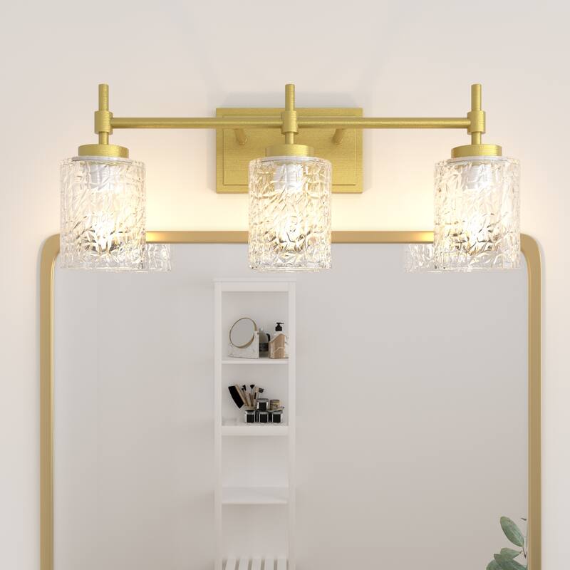 Acroma Dimmable Bathroom Vanity Light with Water Ripple Clear Shade