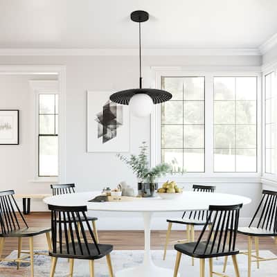 1-Light Glass Globe Pendant Light