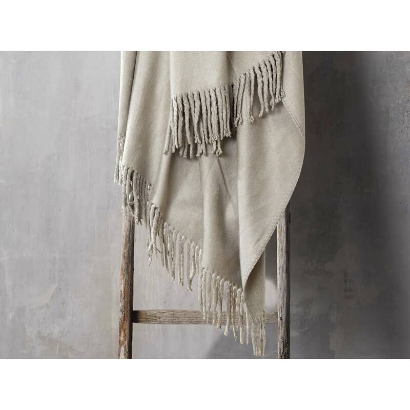 Plaza Collection Pure Silk Throw and Blanket - Throw With Silk Fringe - Grey