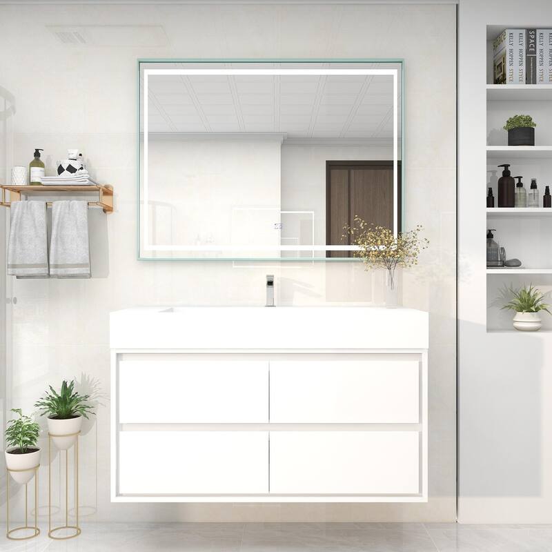 Victoria 48" Wall Mounted Modern Vanity with Acrylic Sink