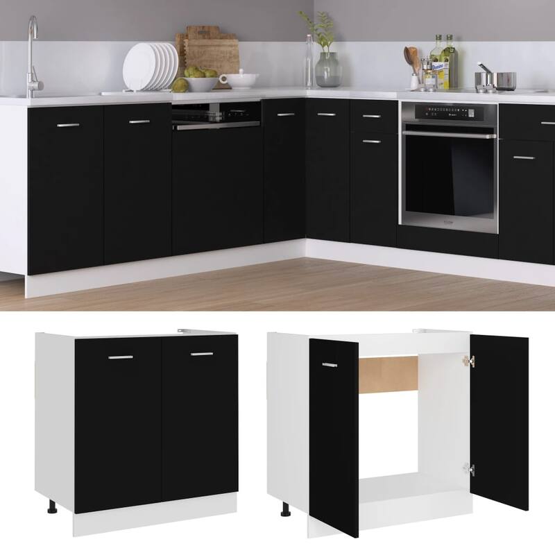 vidaXL Kitchen Cabinet Storage Cupboard Under Sink Organizer Engineered Wood
