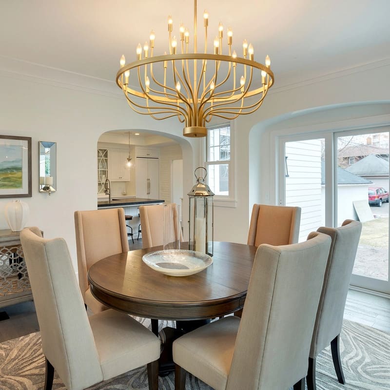 Modern Farmhouse Candle Chandelier Black Large Wagon Wheel Chandeliers