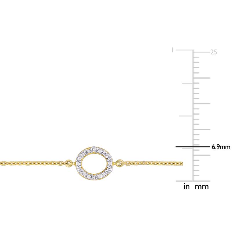 Miadora 14k Yellow Gold Diamond Accent "O" Initial Station Necklace - 8.1 mm x 18 inch x 6.9mm - 8.1 mm x 18 inch x 6.9mm