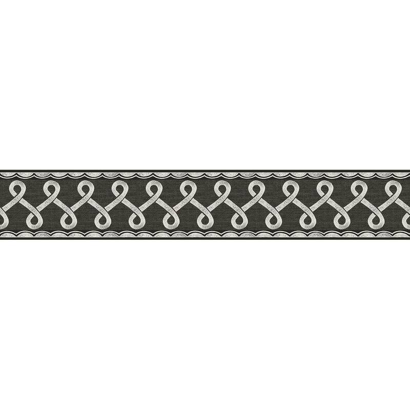 Chesapeake Scalloped Ribbon Black Trim Wall Border