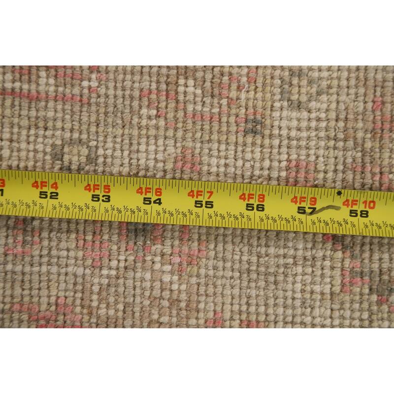 Geometric Oushak Turkish Oriental Rug Wool Hand-knotted Bedroom Carpet - 2'11" x 3'7"