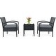 preview thumbnail 9 of 8, Gymax 3PCS Patio Rattan Conversation Furniture Set Outdoor Yard w/ - See Details