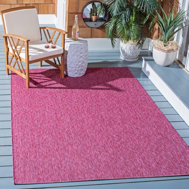 SAFAVIEH Courtyard Janyce Indoor/ Outdoor Waterproof Patio Backyard Rug - 5'3" x 7'7" - Red