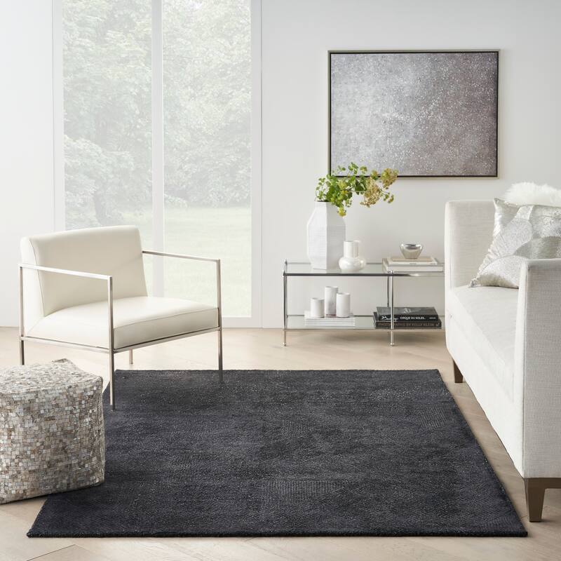 Michael Amini Abstract Linear Shimmer Area Rug