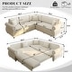 preview thumbnail 83 of 109, Homy Casa Chenille Sleeper Sectional Sofa with Pull-Out Bed