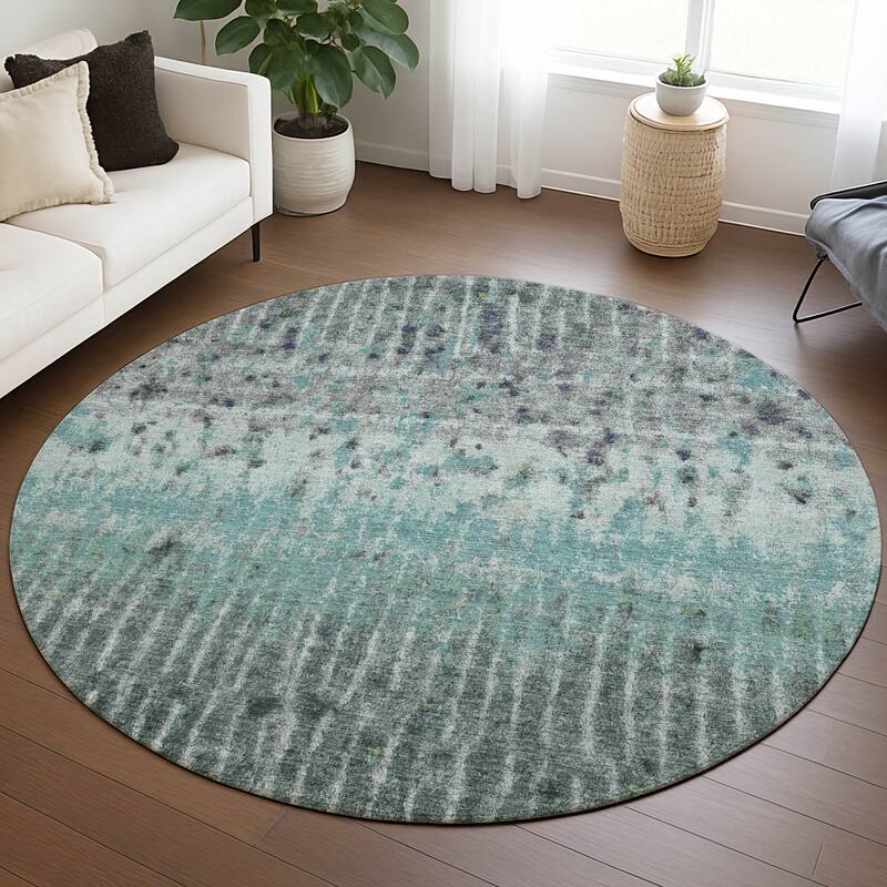 Machine Washable Indoor/ Outdoor Boho Modern Chantille Rug