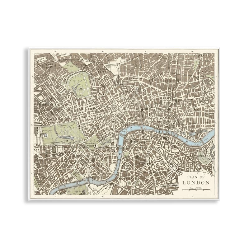 Stupell Vintage Blueprint Plant of London Wall Plaque Art Design By Phillipa Katz - 14 x 11