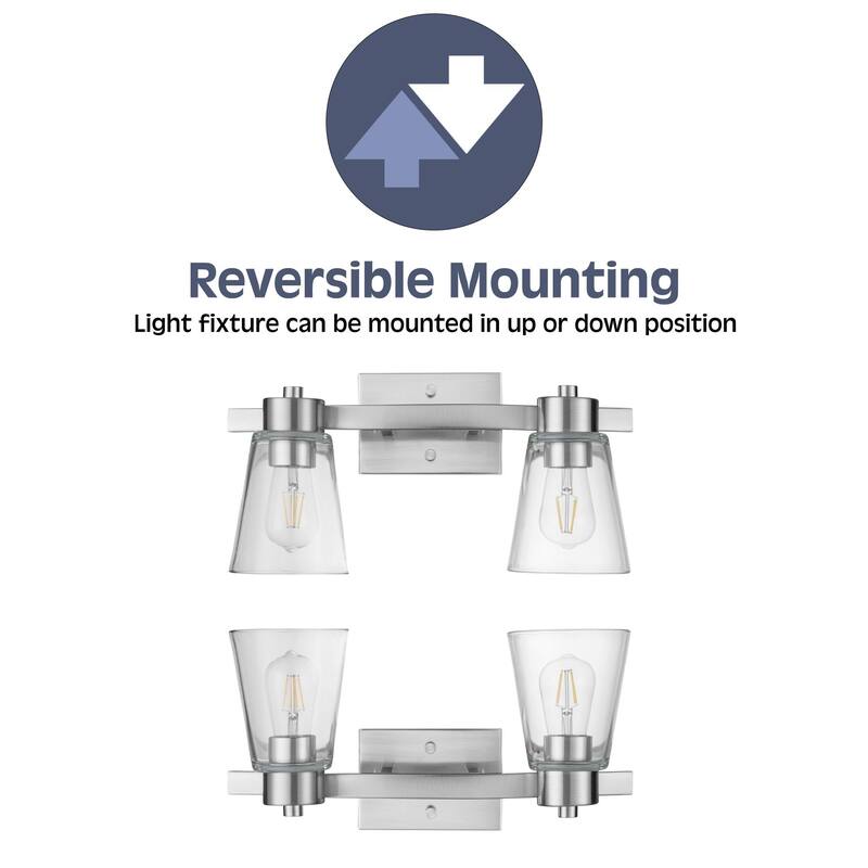 Prominence Home Fairendale Brushed Nickel Farmhouse Vanity & Bathroom Light - Brushed Nickel