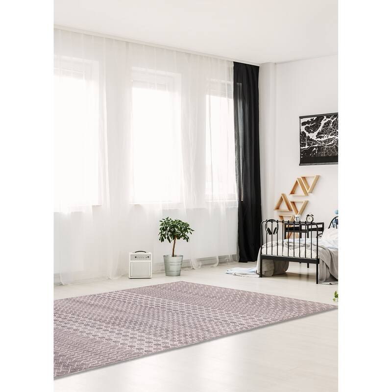 ECARPETGALLERY Hand-knotted Tangier Dark Grey Silk, Wool Rug - 5'3 x 7'7