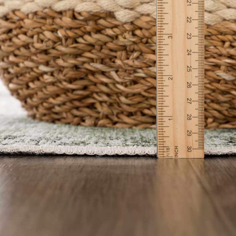 Hauteloom Ariana Living Room, Bedroom Machine Washable Area Rug - Pearl, Dark Brown, Brown - 5' x 7'6"