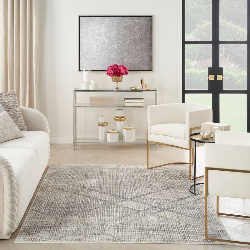 Nourison Home Iliana Indoor only Grey Abstract Area Rug