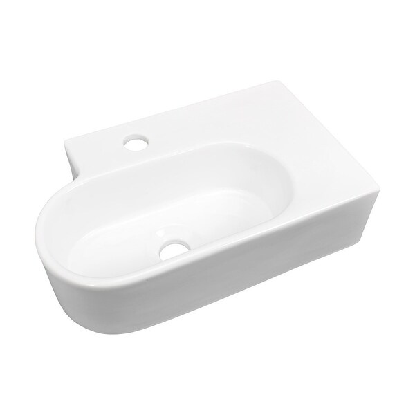 Renovators Supply White Wall Mount Bathroom Vessel Corner Sink
