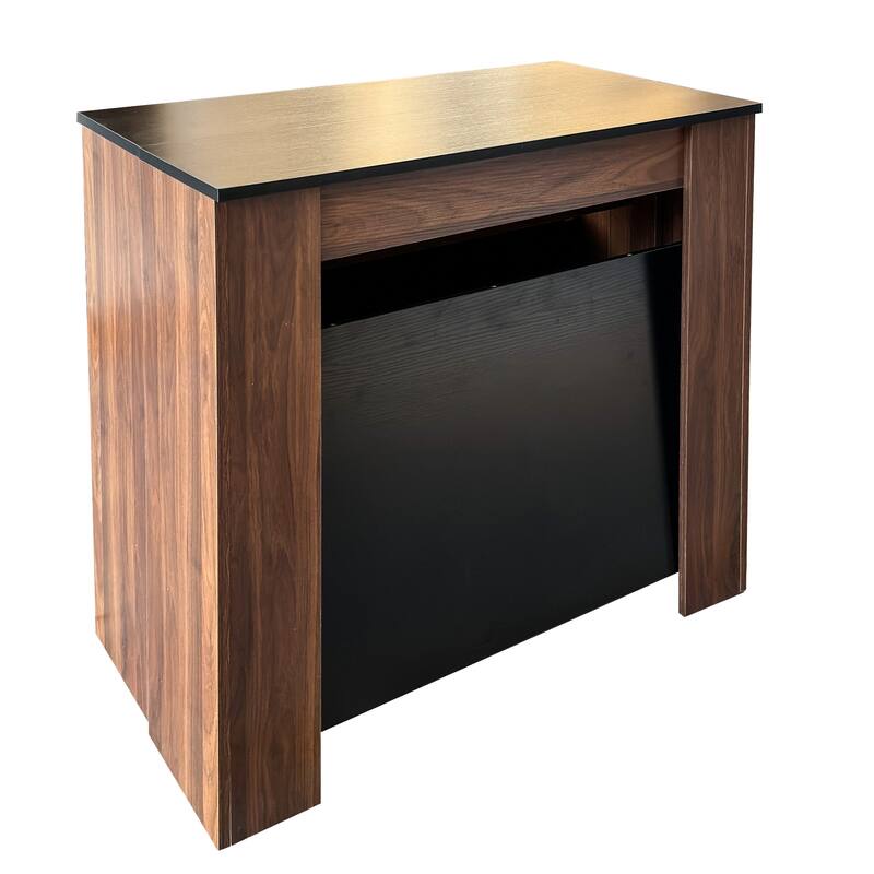 Extendable Console Table up to 118 Inch Multi Functional for Dining or Desk - Walnut+black