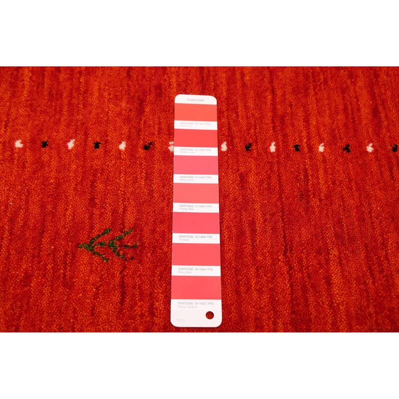 ECARPETGALLERY Hand Loomed Kashkuli Gabbeh Light Red Wool Rug - 5'1 x 7'10