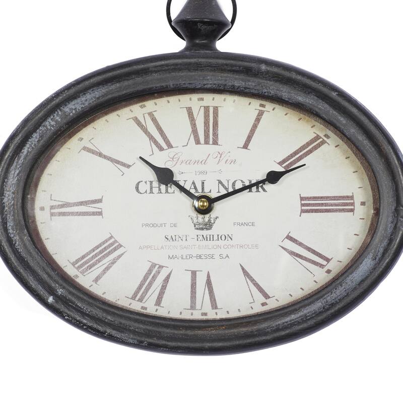 Metal Pocket Watch Style Decorative Wall Clock - Set of 2 Cream - Roche River Decor