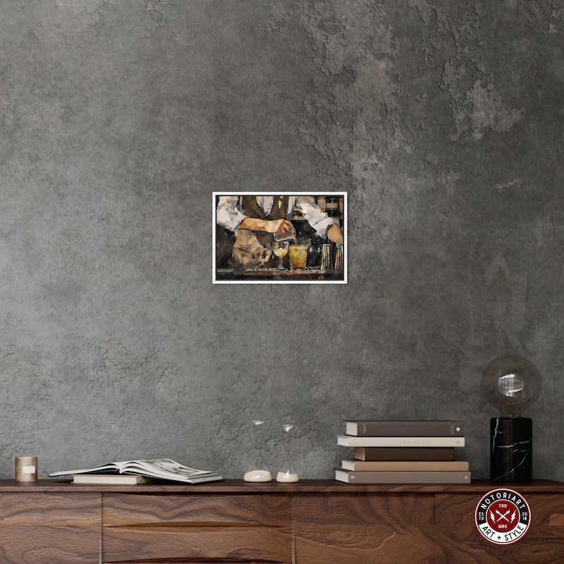 Notoriart Bartender Framed Bar Cart Art For Men